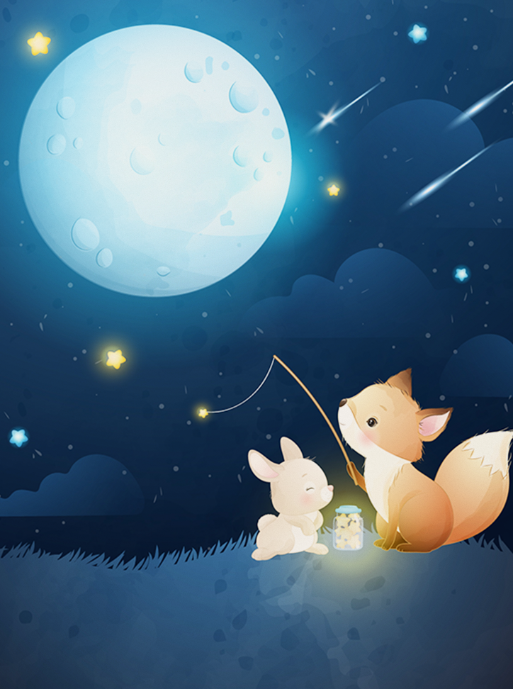 Fishing For Stars Nursery Canvas