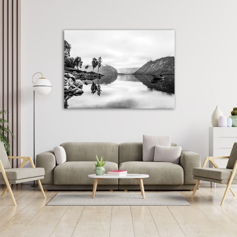 Foggy Lake Pre-Printed Canvas
