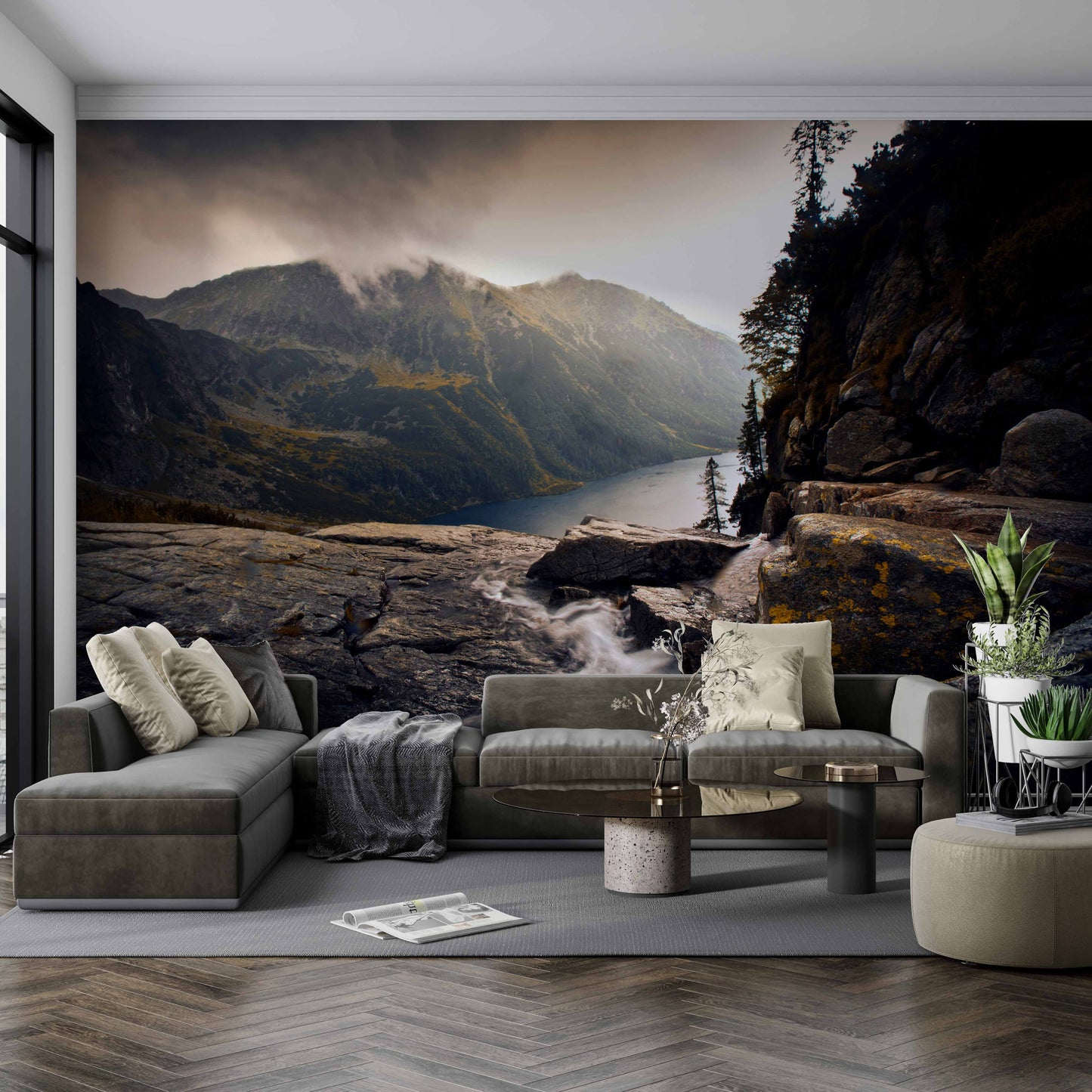 Foggy River Mountain Wallpaper