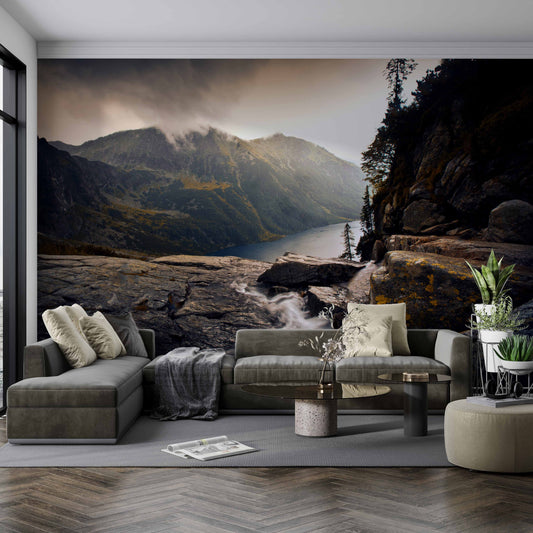 Foggy River Mountain Wallpaper