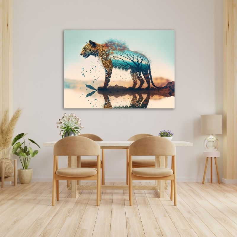 Leopard Reflection Pre-Printed Canvas