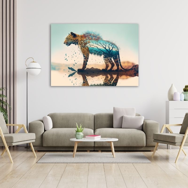 Leopard Reflection Pre-Printed Canvas
