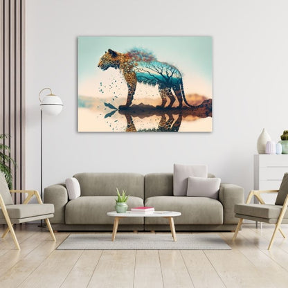 Leopard Reflection Pre-Printed Canvas