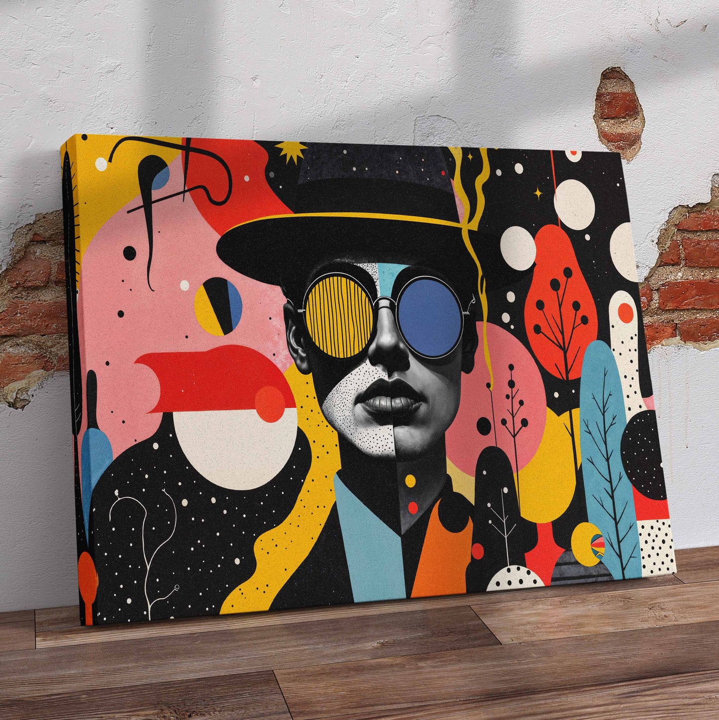 Funky Abstract Man Pre-Printed Canvas