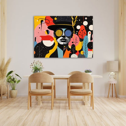 Funky Abstract Man Pre-Printed Canvas