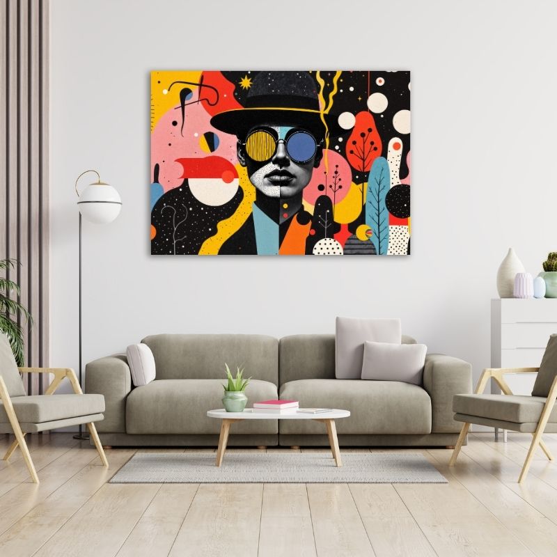 Funky Abstract Man Pre-Printed Canvas