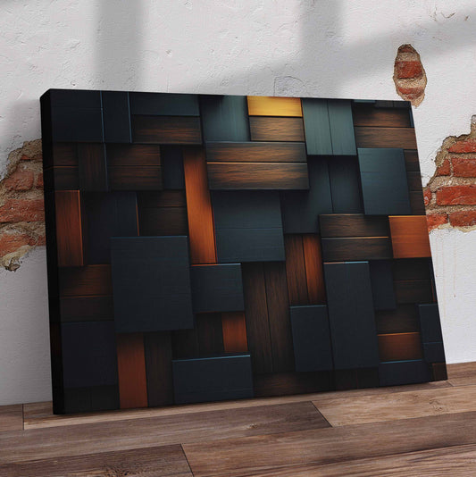 Geometric Blocks Pre-Printed Canvas