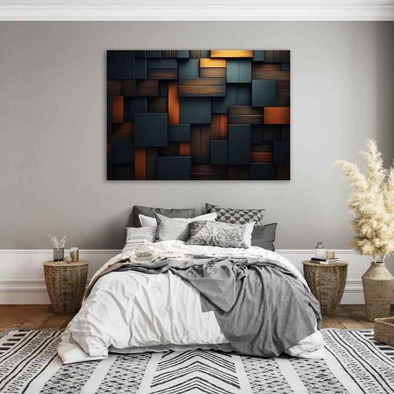 Geometric Blocks Pre-Printed Canvas