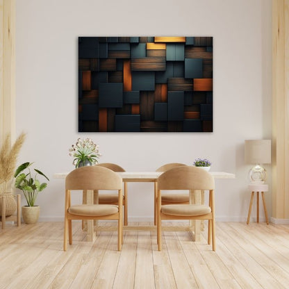 Geometric Blocks Pre-Printed Canvas