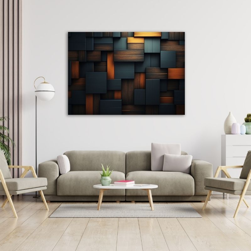 Geometric Blocks Pre-Printed Canvas