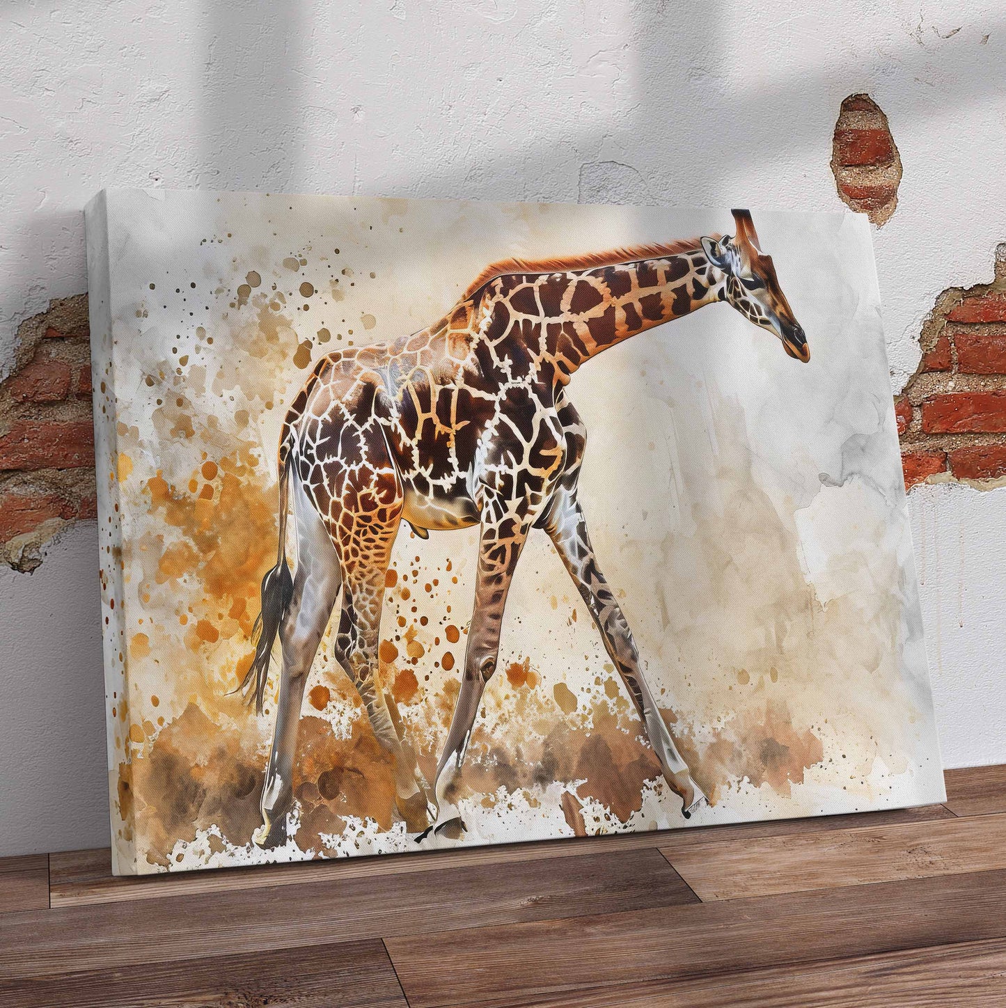 Watercolour Giraffe Pre-Printed Canvas