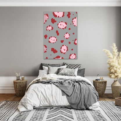 Grey with Pink Leopard Pre-Printed Canvas