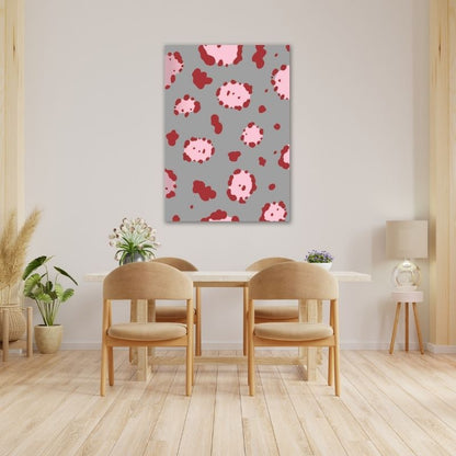 Grey with Pink Leopard Pre-Printed Canvas