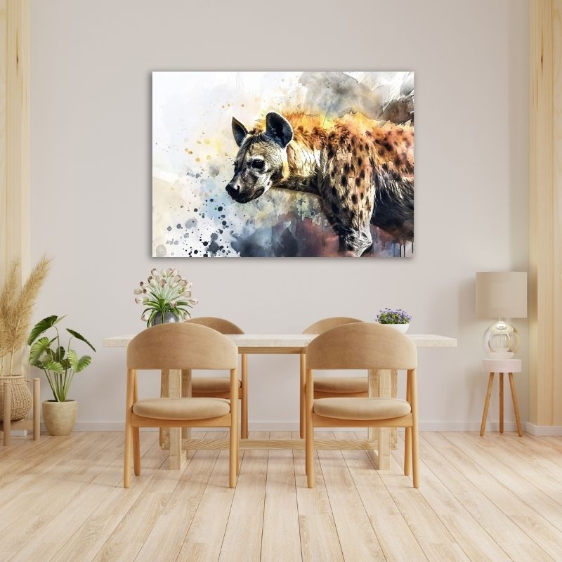 Hyena Watercolor Pre-Printed Canvas