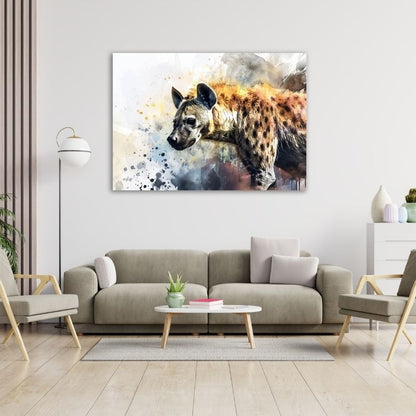 Hyena Watercolor Pre-Printed Canvas