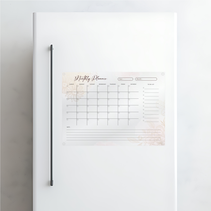 Golden Flower Monthly Acrylic Planner