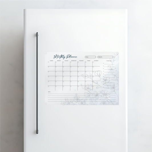 Blue Watercolour Monthly Acrylic Planner