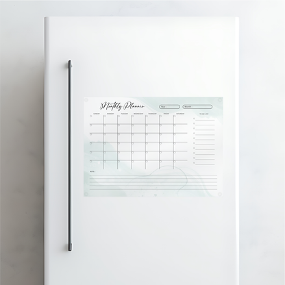 Green Watercolour Monthly Acrylic Planner