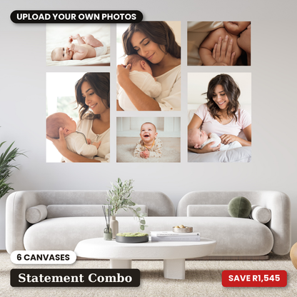 Large 6 Piece Puzzle Statement Canvas Combo