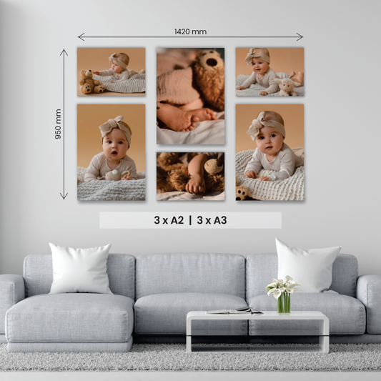 Large 6 Piece Puzzle Canvas Combo