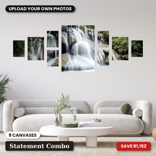 Large 9 Piece Wide Statement Canvas Combo