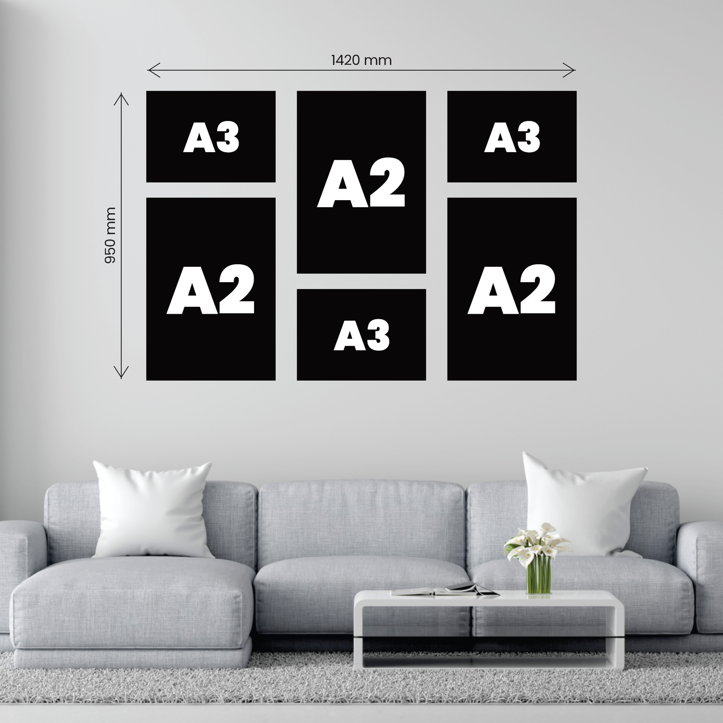 Large 6 Piece Puzzle Statement Canvas Combo