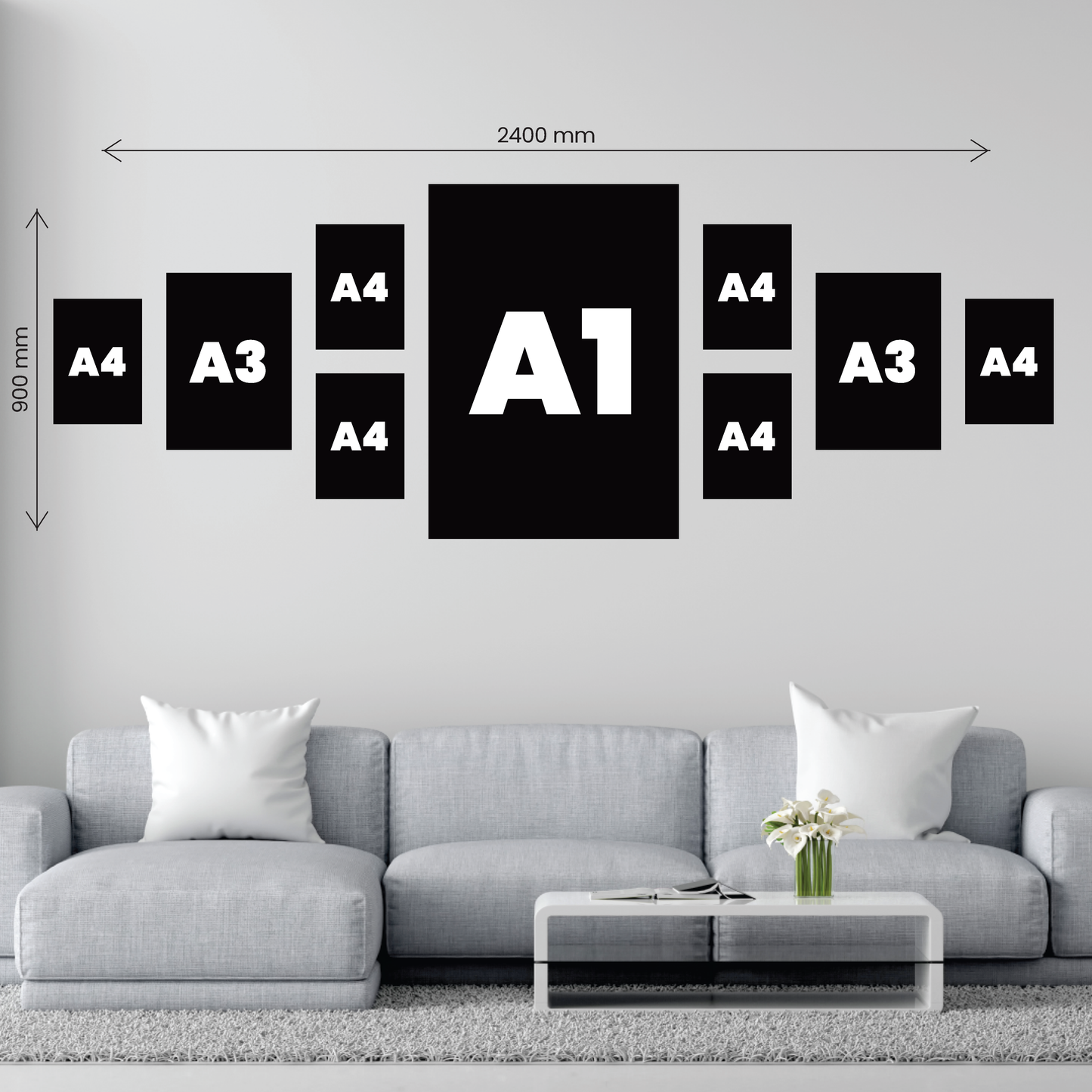 Large 9 Piece Wide Statement Canvas Combo