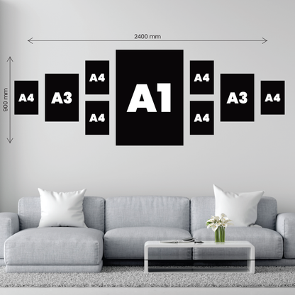 Large 9 Piece Wide Statement Canvas Combo