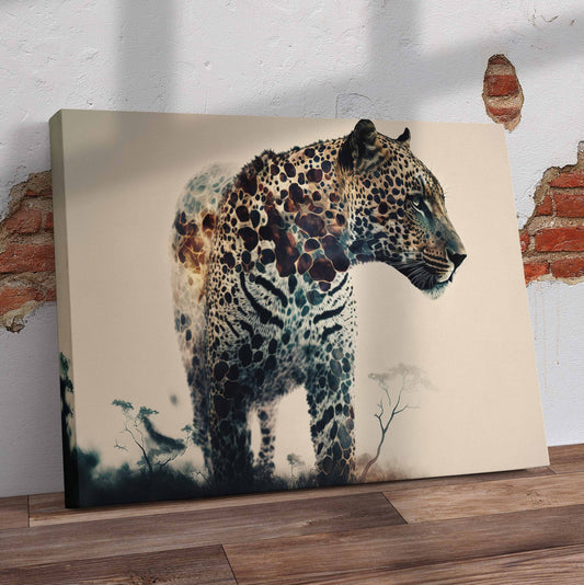 Leopard Closeup Pre-Printed Canvas