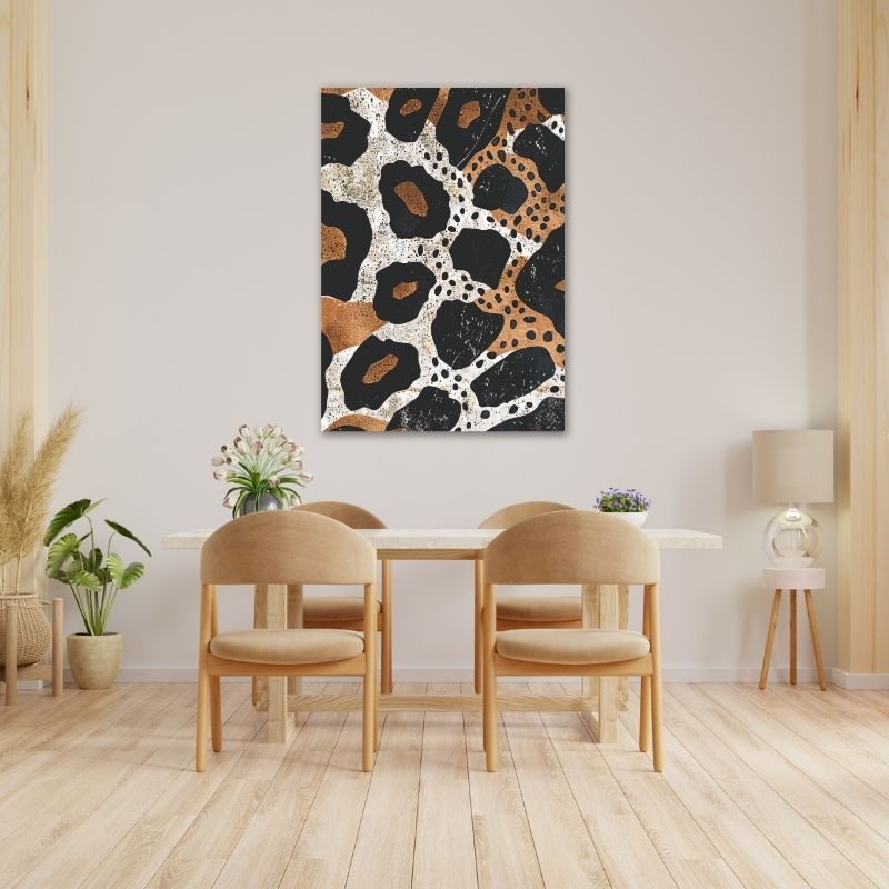 Leopard Print with Gold Pre-Printed Canvas