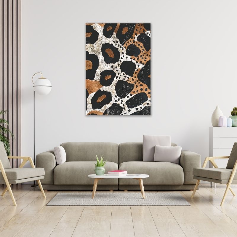 Leopard Print with Gold Pre-Printed Canvas