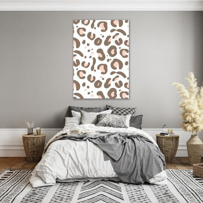Leopard Print with Light Pink Pre-Printed Canvas