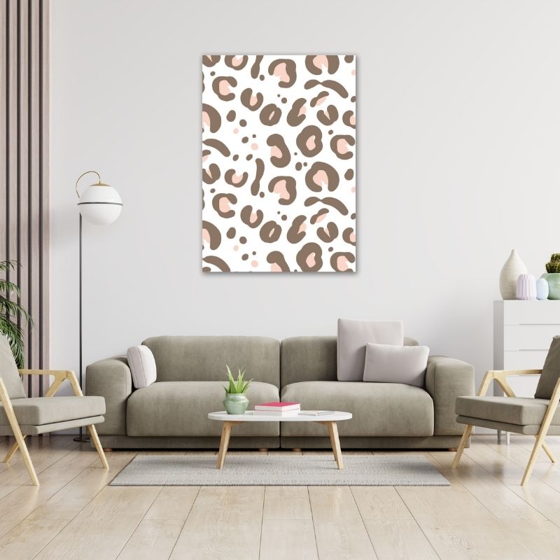 Leopard Print with Light Pink Pre-Printed Canvas