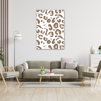 Leopard Print with Light Pink Pre-Printed Canvas