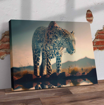 Leopard Reflection Pre-Printed Canvas