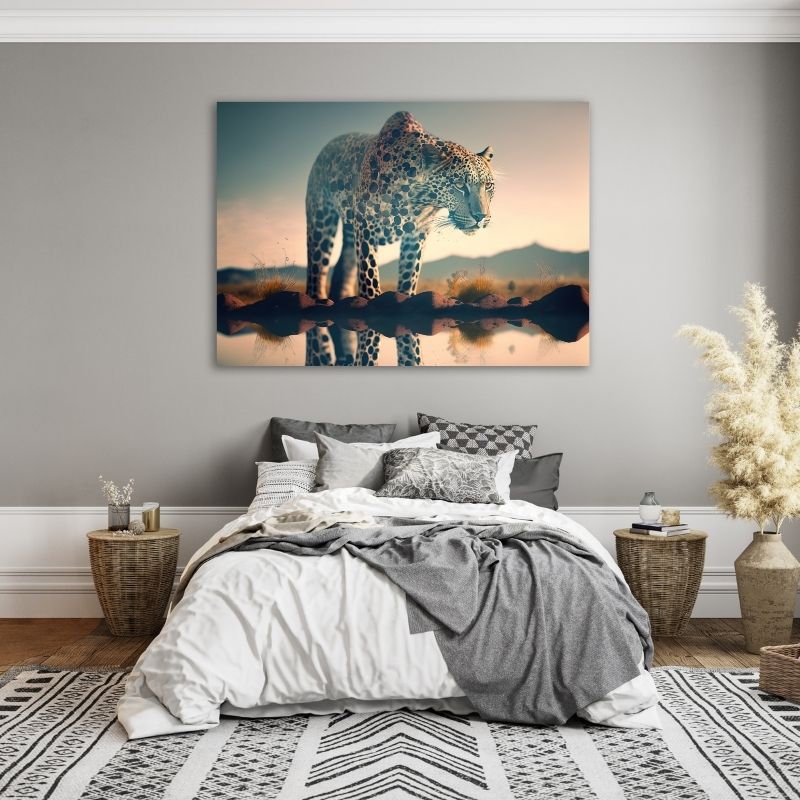 Leopard Reflection Pre-Printed Canvas