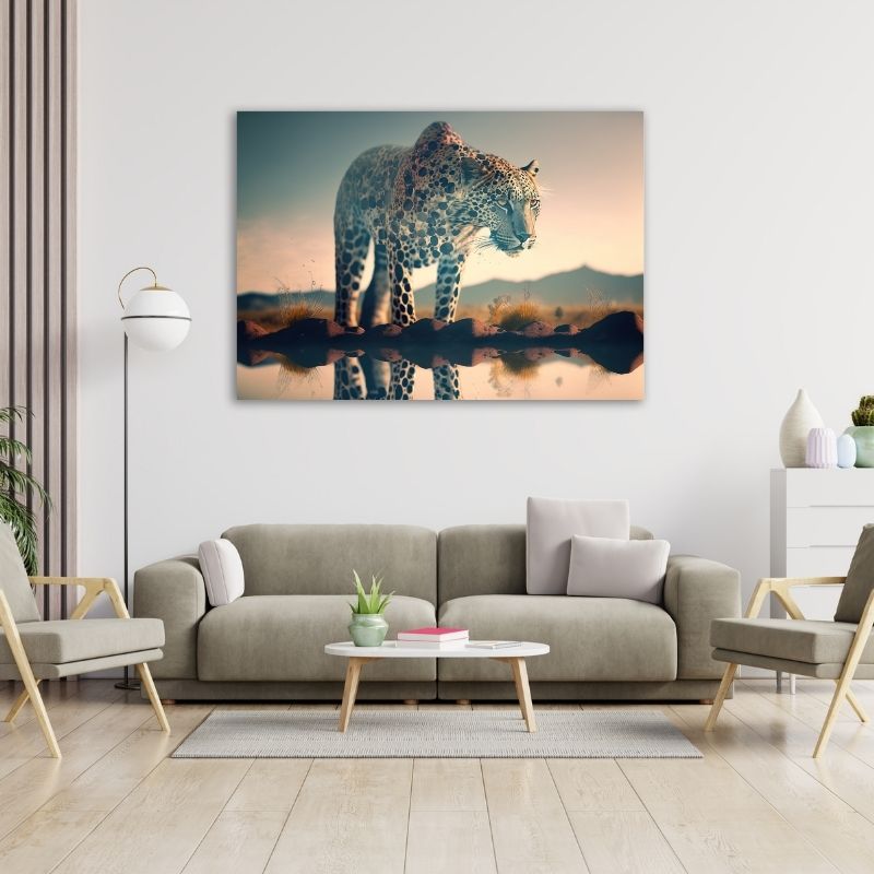 Leopard Reflection Pre-Printed Canvas
