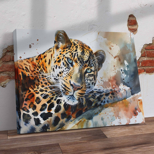 Watercolour Leopard Pre-Printed Canvas