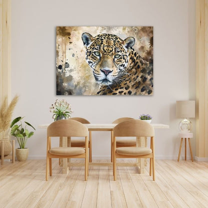 Closeup Watercolour Leopard Pre-Printed Canvas