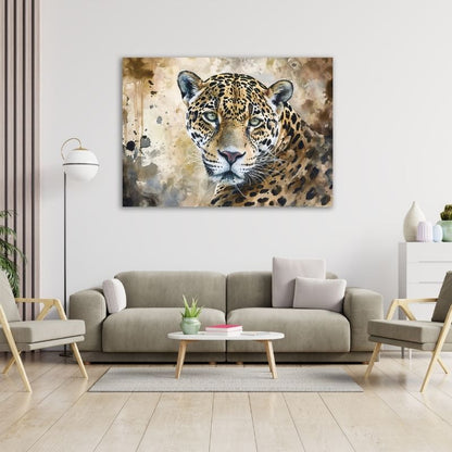 Closeup Watercolour Leopard Pre-Printed Canvas