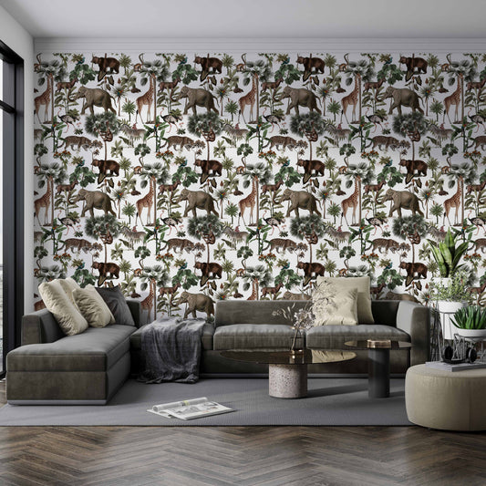 Light Jungle Pattern Wallpaper