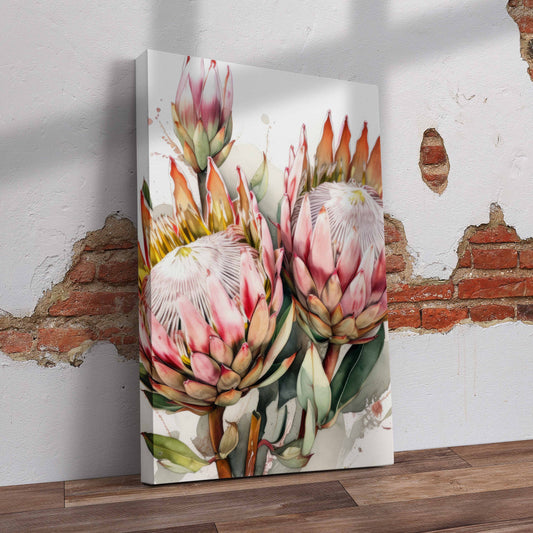 Light Painted Protea Pre-Printed Canvas