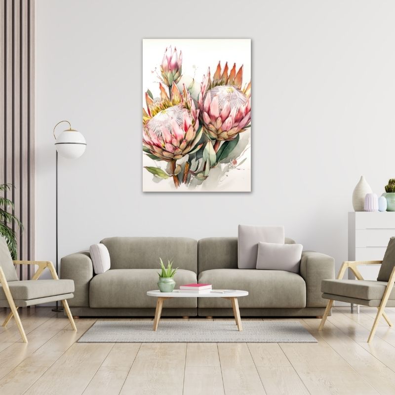 Light Painted Protea Pre-Printed Canvas