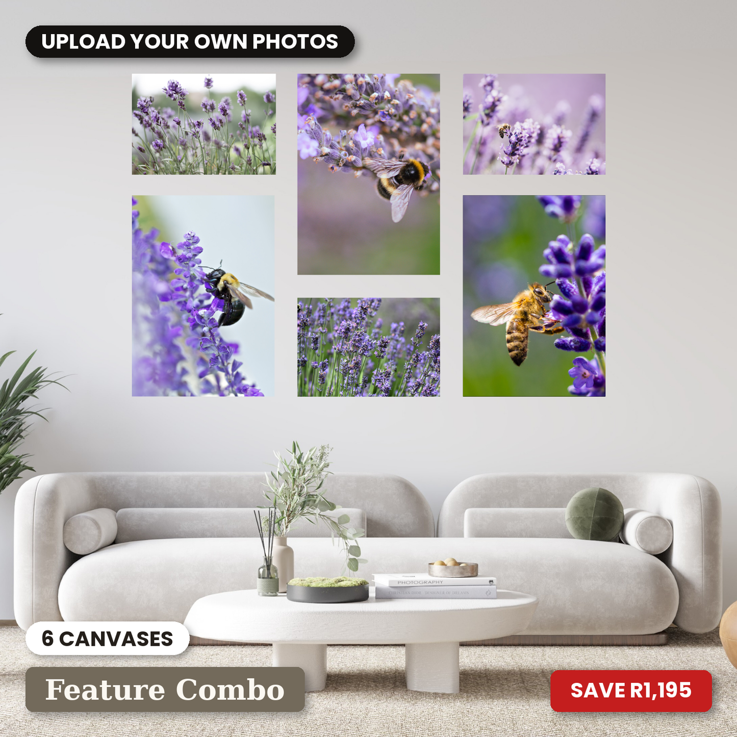 Medium 6 Piece Puzzle Feature Canvas Combo