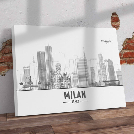 Milan Italy Pre-Printed Canvas