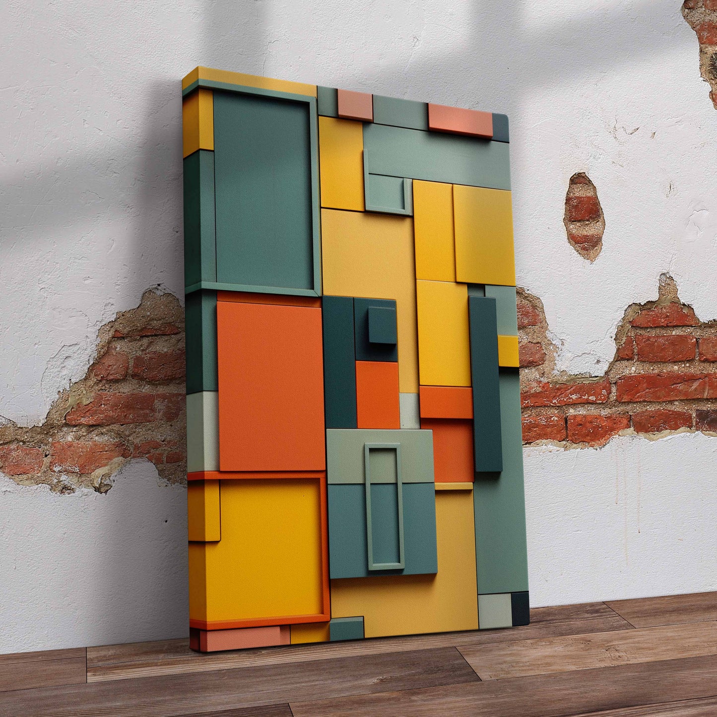 Mosaic Abstract Shapes Pre-Printed Canvas