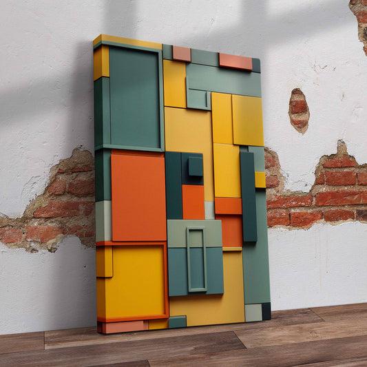 Mosaic Abstract Shapes Pre-Printed Canvas