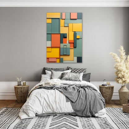 Mosaic Abstract Shapes Pre-Printed Canvas