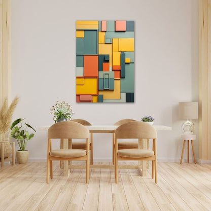 Mosaic Abstract Shapes Pre-Printed Canvas
