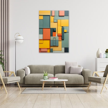 Mosaic Abstract Shapes Pre-Printed Canvas